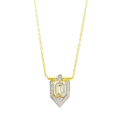 Serenay T Necklace with Baguette Stone