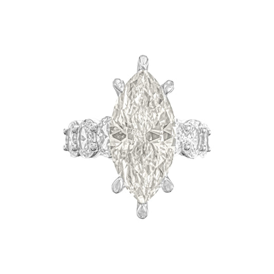 Marquise Stone Oval G-Color Ring