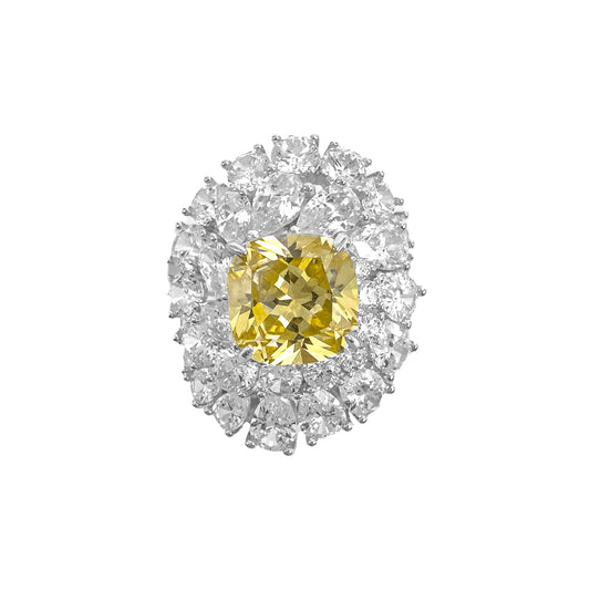 Yellow Color Square Ring