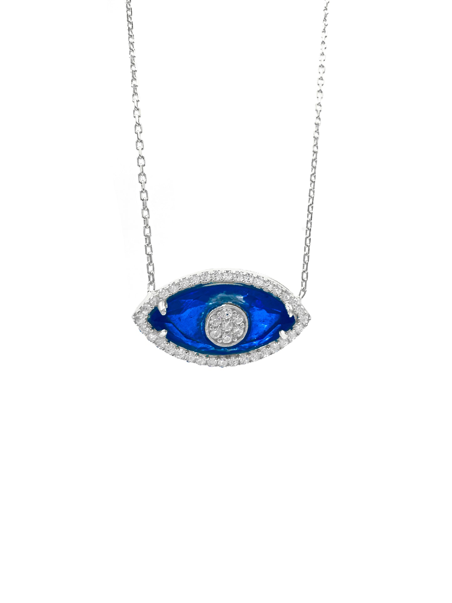 Navy Blue Glass Eye Necklace