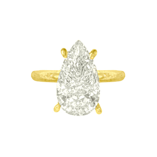 Stone Setting Teardrop G-Color Ring