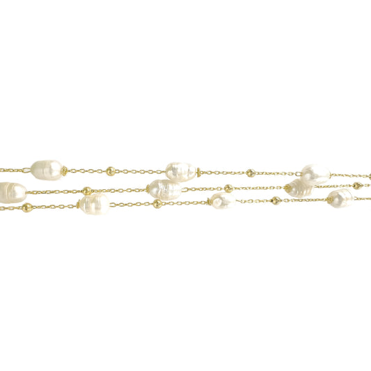 Three Row Pearl Bracelet