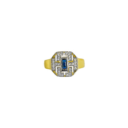 Vintage Ring with Navy Blue Stone