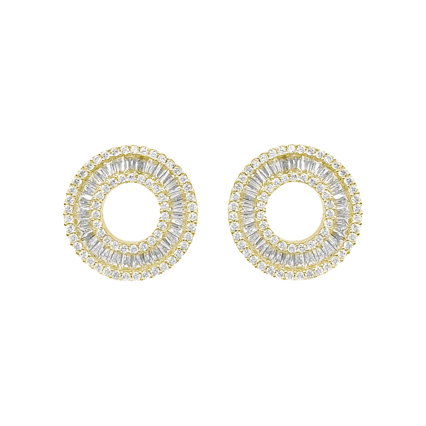 Round Baguette Earring