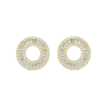 Round Baguette Earring