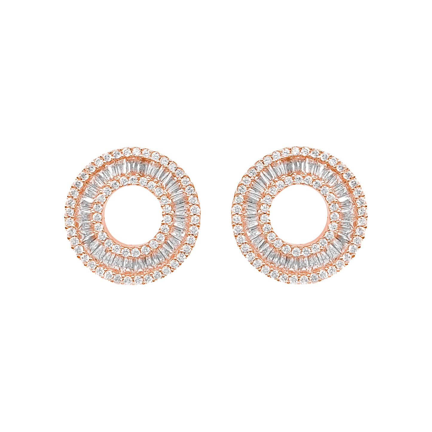 Round Baguette Earring