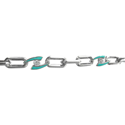 Enamel Design Paperclip Bracelet