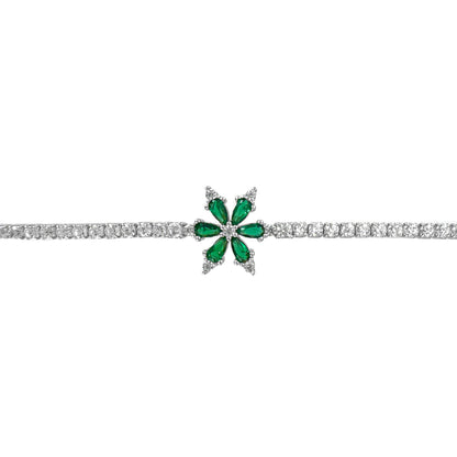 Colorful Stone Flower Tennis Bracelet