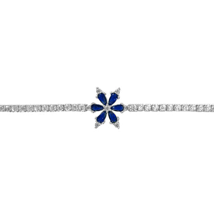 Colorful Stone Flower Tennis Bracelet