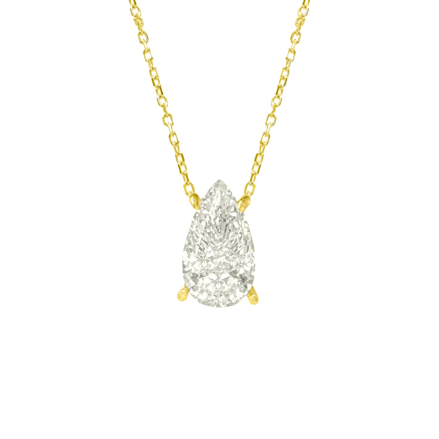 G-Color Drop Necklace with Stone Setting