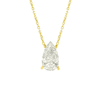 G-Color Drop Necklace with Stone Setting