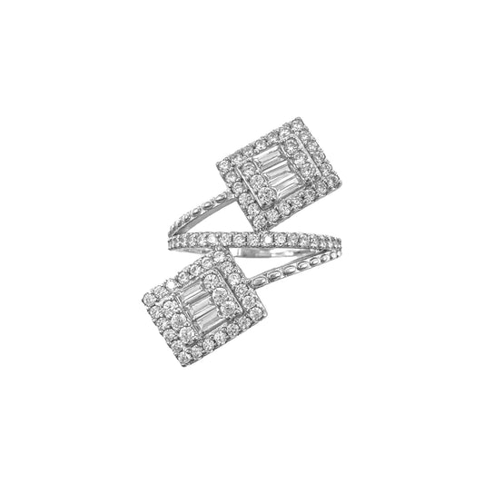 Baguette Stone Cross Ring