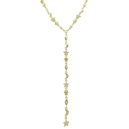 Bella Figured Sequential Y Necklace