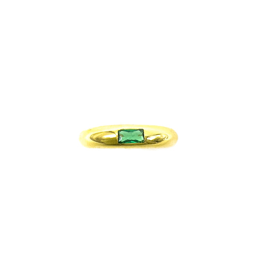 Single Baguette Green Stone Ring