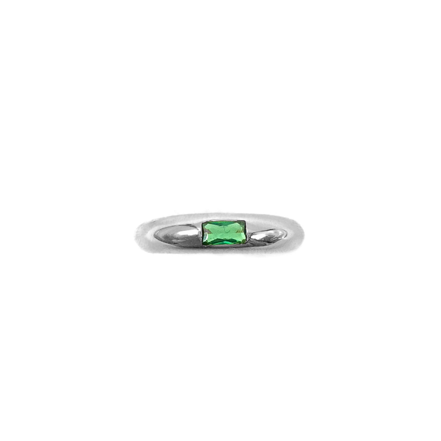 Single Baguette Green Stone Ring