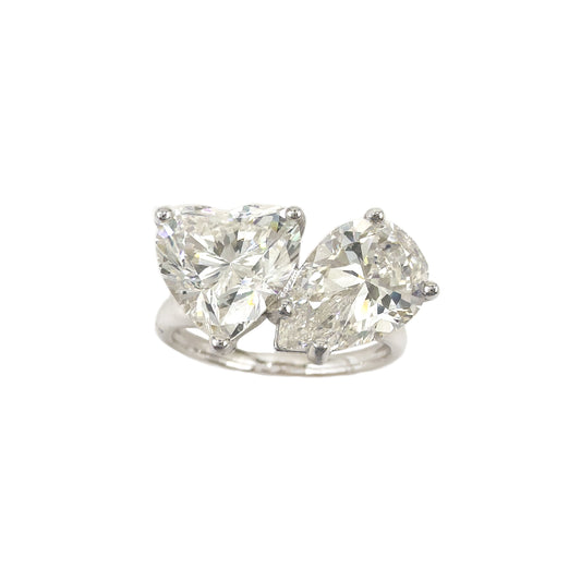 Drop and Heart Moissanite Ring