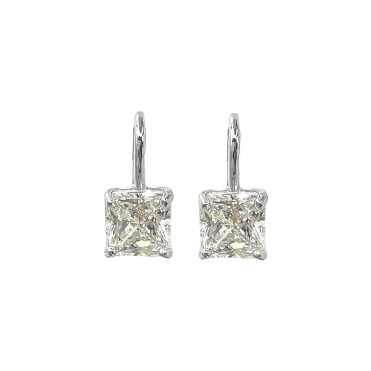 Square Mount Moissanite Earrings