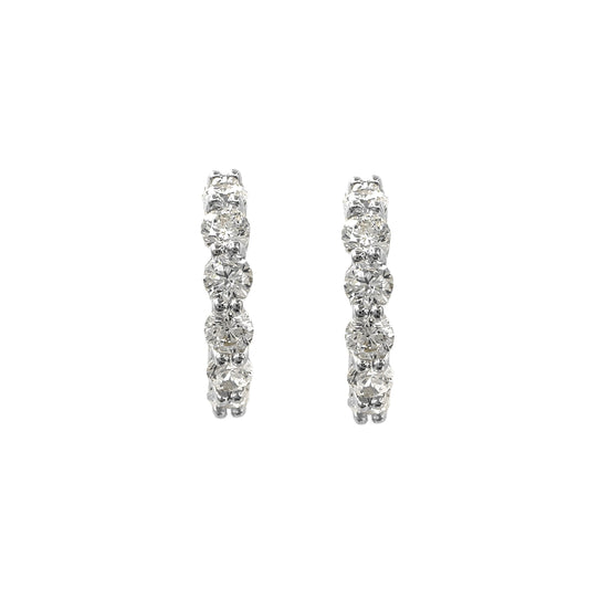 Moissanite Stone Hoop Model Earring