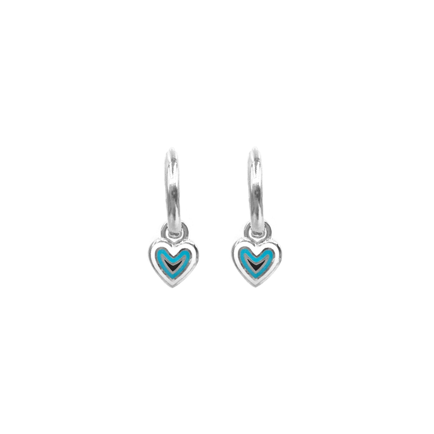 Enamel Heart Hoop Earrings