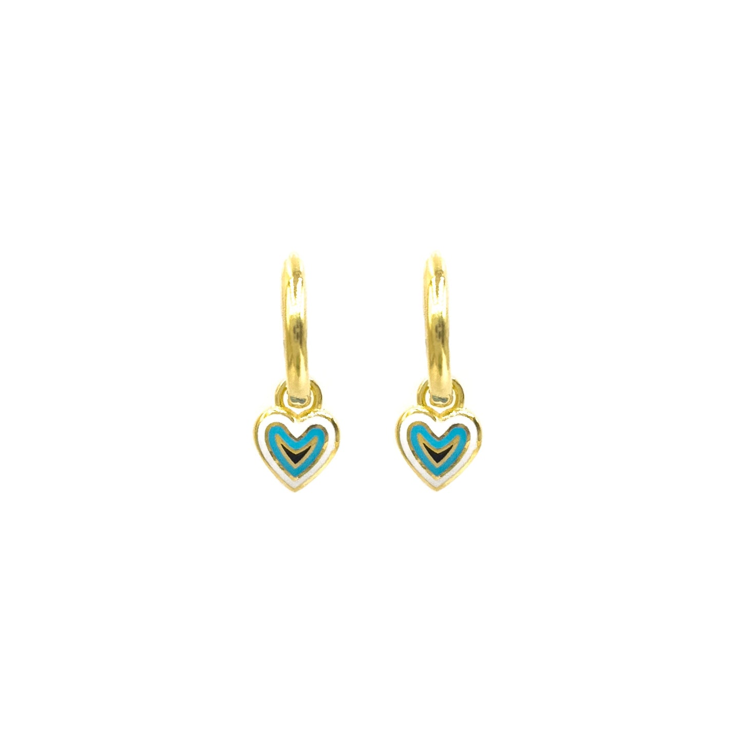 Enamel Heart Hoop Earrings