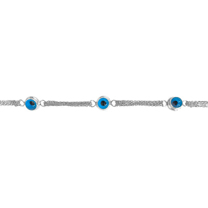 Triple Evil Eye Chain Hollow Bracelet