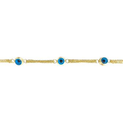 Triple Evil Eye Chain Hollow Bracelet