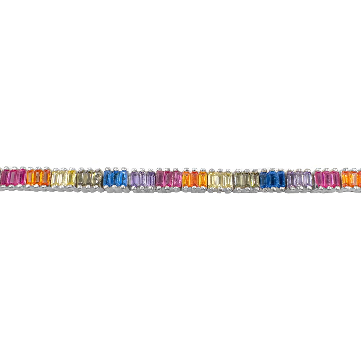 Colorful Baguette Tennis Bracelet