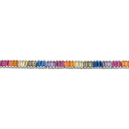 Colorful Baguette Tennis Bracelet