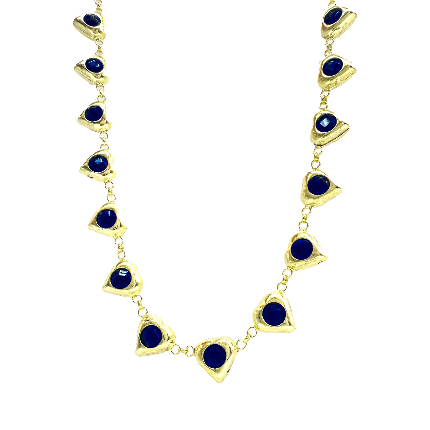Heart Necklace with Colorful Stones