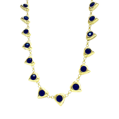 Heart Necklace with Colorful Stones