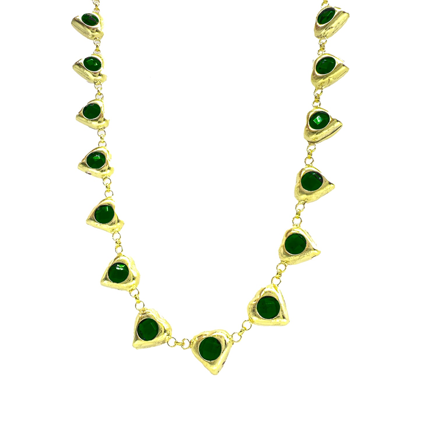 Heart Necklace with Colorful Stones