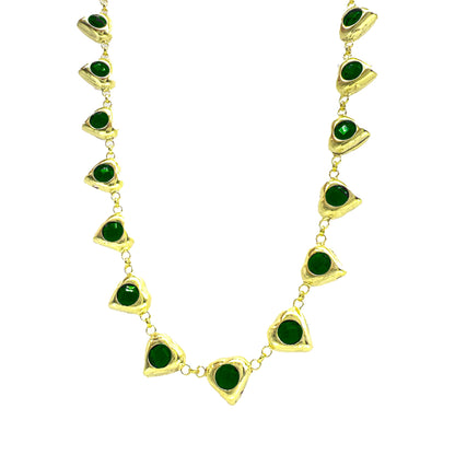 Heart Necklace with Colorful Stones