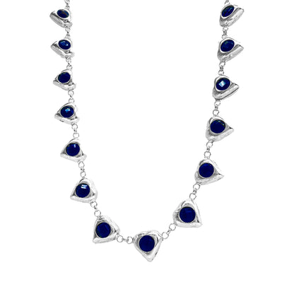 Heart Necklace with Colorful Stones