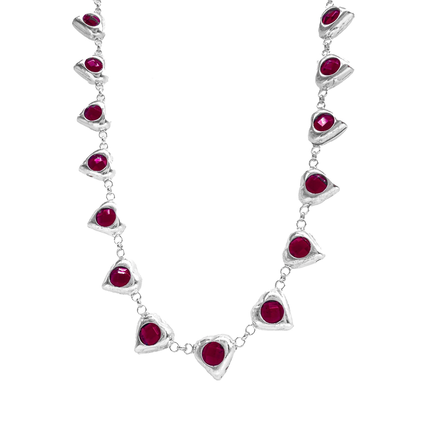 Heart Necklace with Colorful Stones