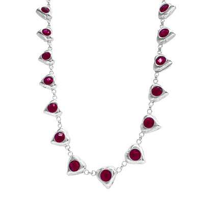 Heart Necklace with Colorful Stones