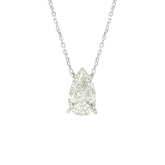 G-Color Drop Necklace with Stone Setting