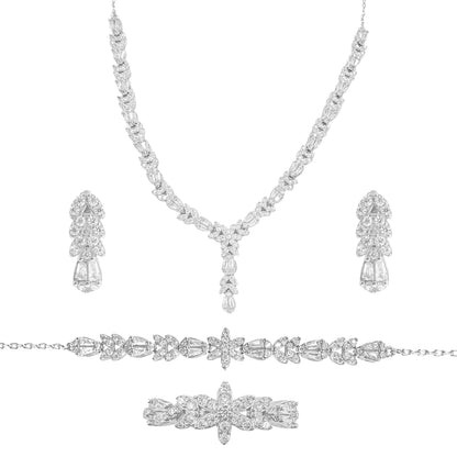 Baguette and Flower Embellished Evening Set