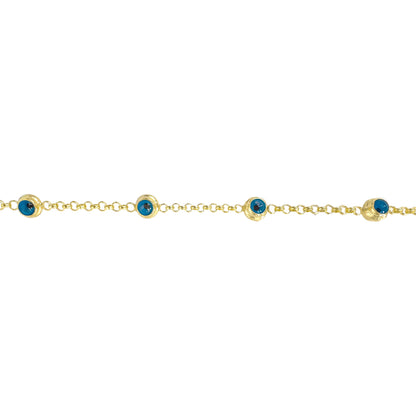 Quadruple Evil Eye Hollow Bracelet