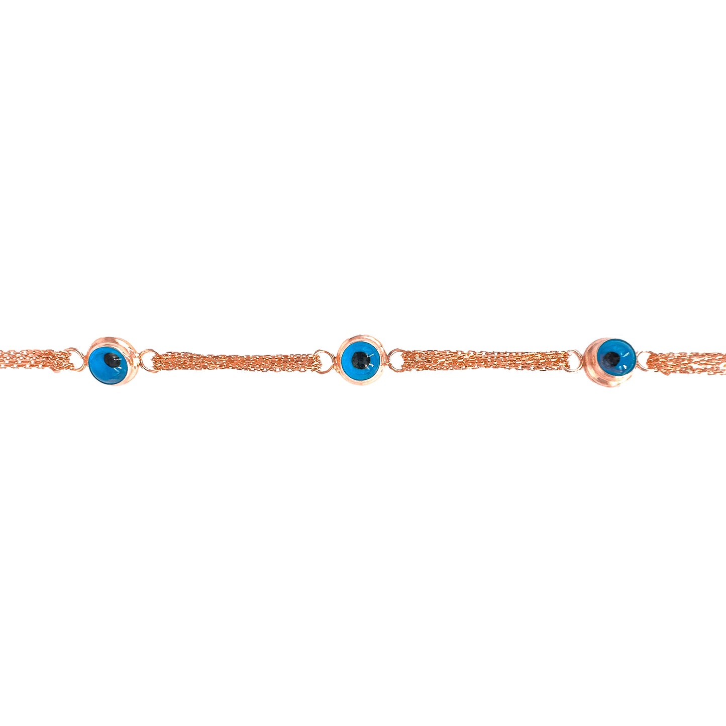 Triple Evil Eye Chain Hollow Bracelet