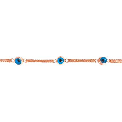 Triple Evil Eye Chain Hollow Bracelet