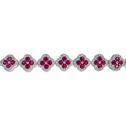 Fuchsia Clover Stone Bracelet