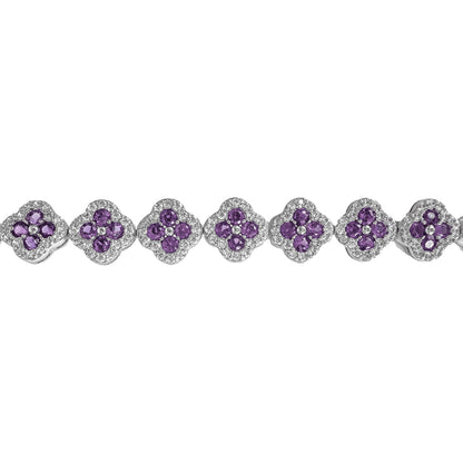 Purple Clover Stone Bracelet