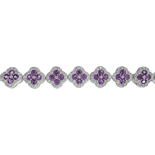 Purple Clover Stone Bracelet