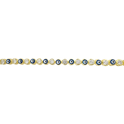 Evil Eye Bracelet with Enameled Stones