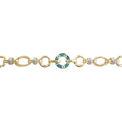 Hollow Bracelet with Eye Enamel