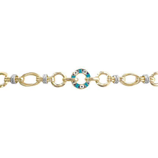 Hollow Bracelet with Eye Enamel