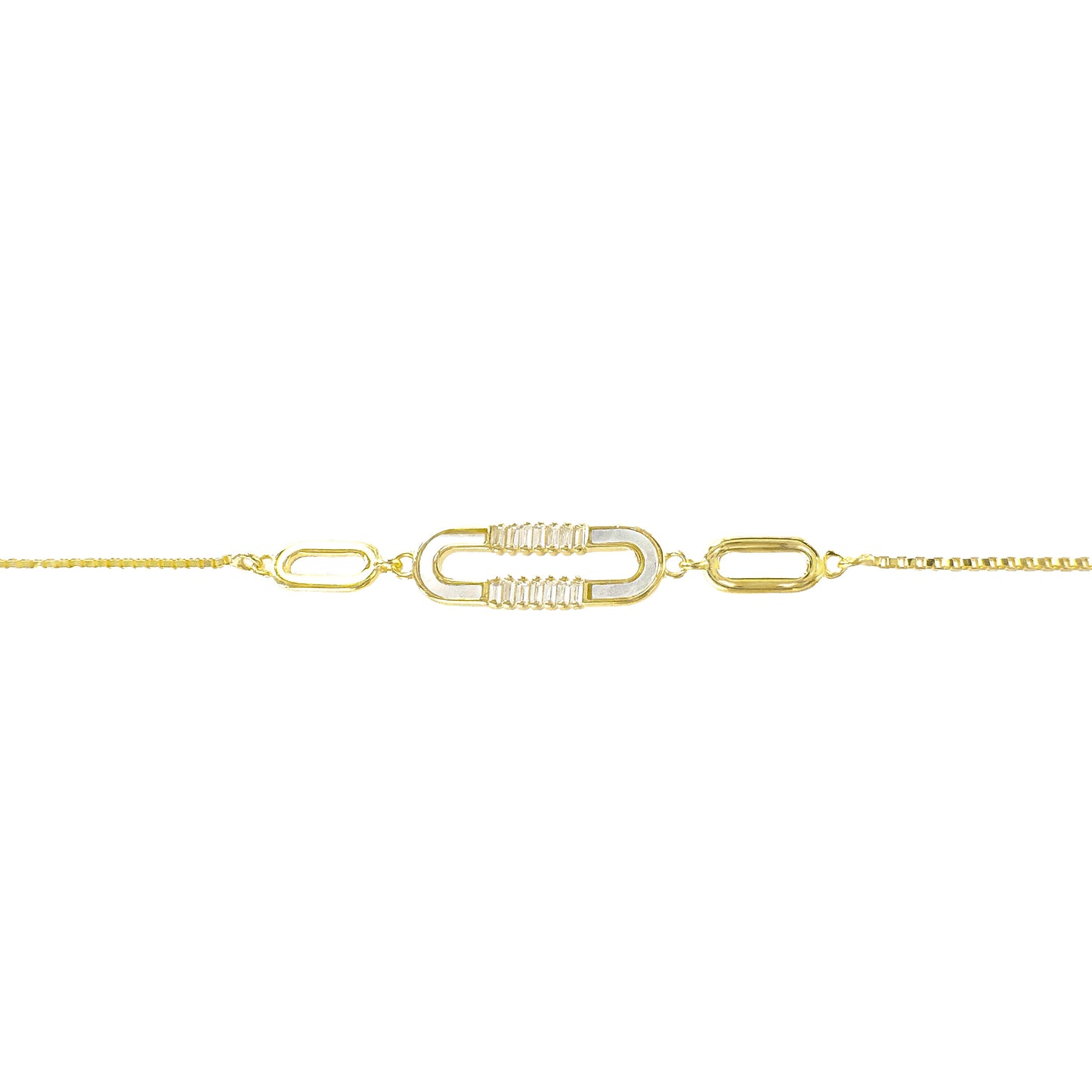 Paperclip Mother of Pearl Bracelet
