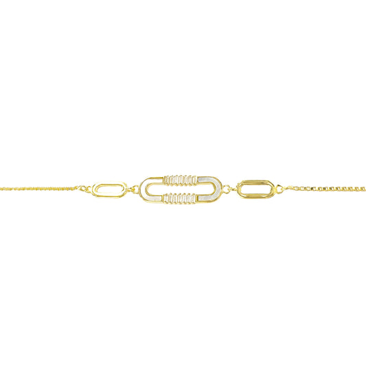 Paperclip Mother of Pearl Bracelet