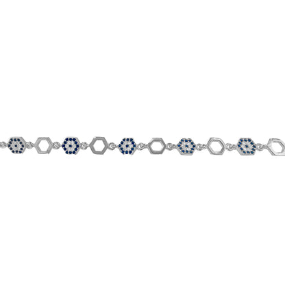 Hexagonal Model Stone Evil Eye Bracelet