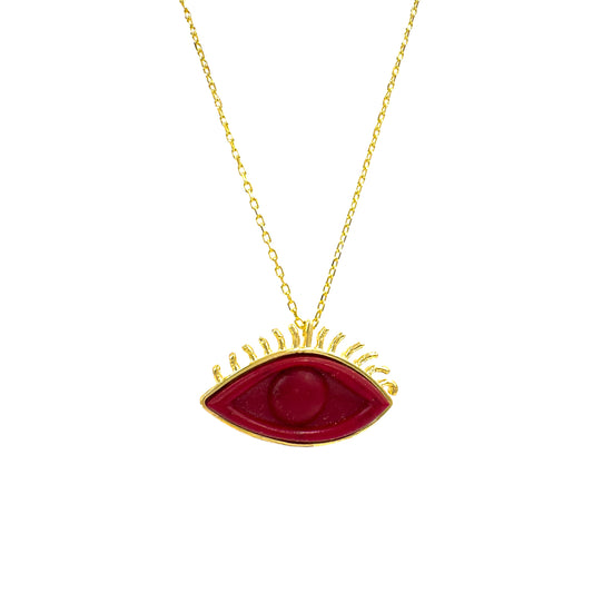 Burgundy Eye Necklace